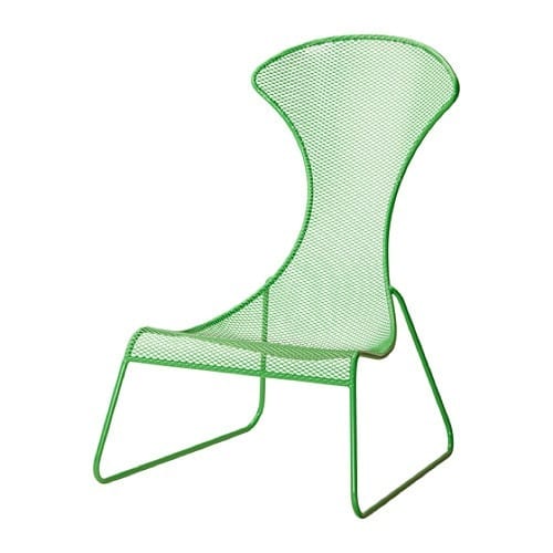 green metal IKEA chair